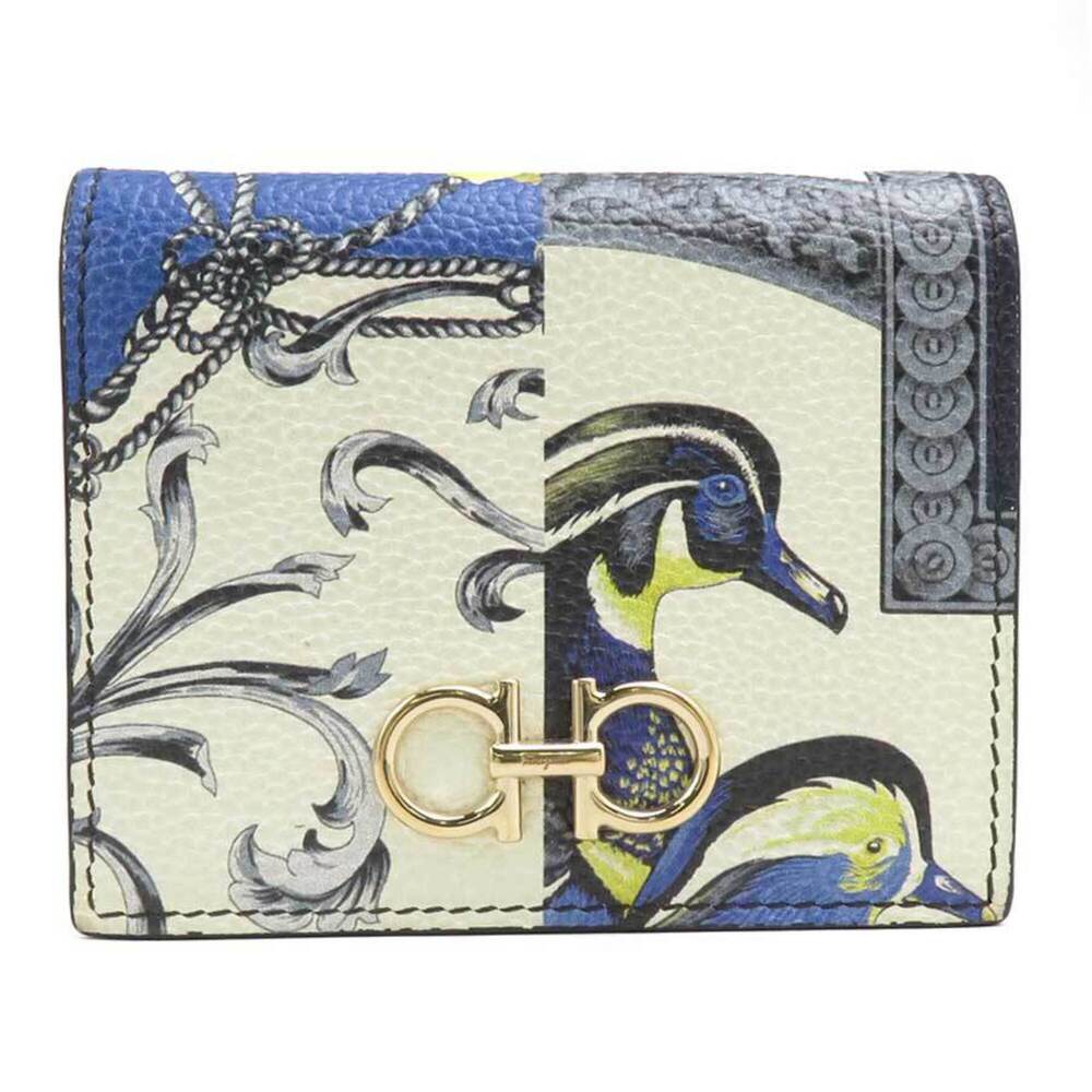 Salvatore Ferragamo bi-fold wallet, Gancini leather, multicolor, women's, r11...